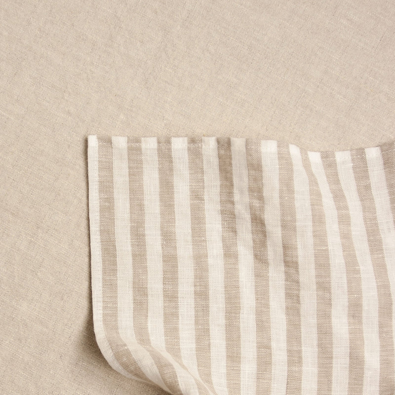 Linen napkin beige stripes
