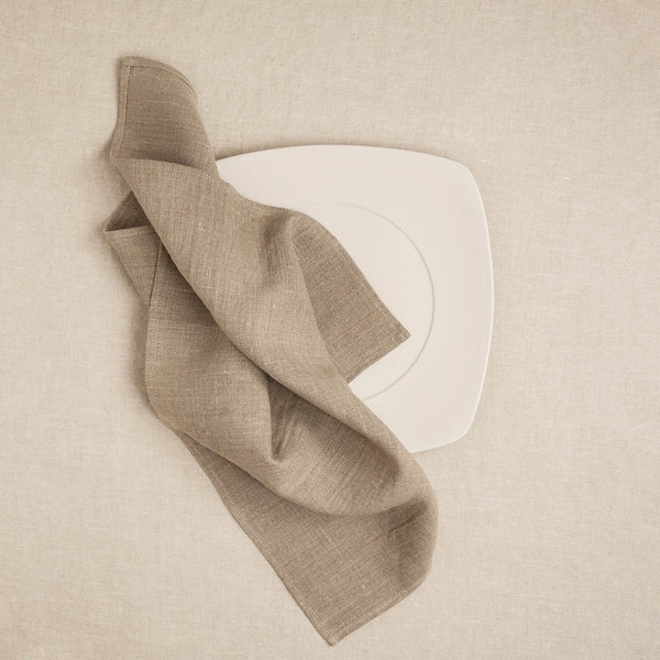 Linen napkin natural gray