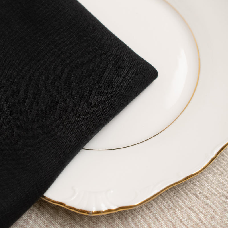 Linen napkin black