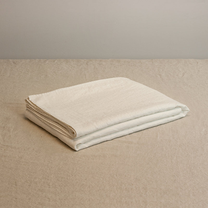 Linen sheet cream white