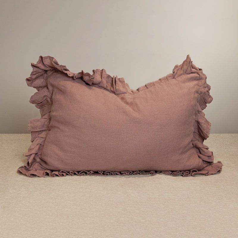 Linen pillowcase, desert rose